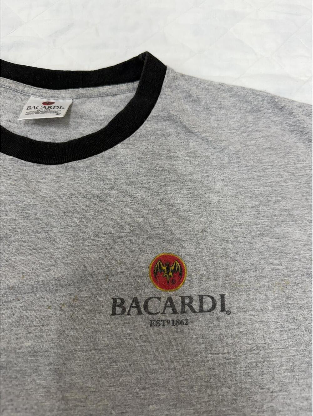 Vintage Bacardi Rum Ringer T-Shirt - Picture 2 of 6
